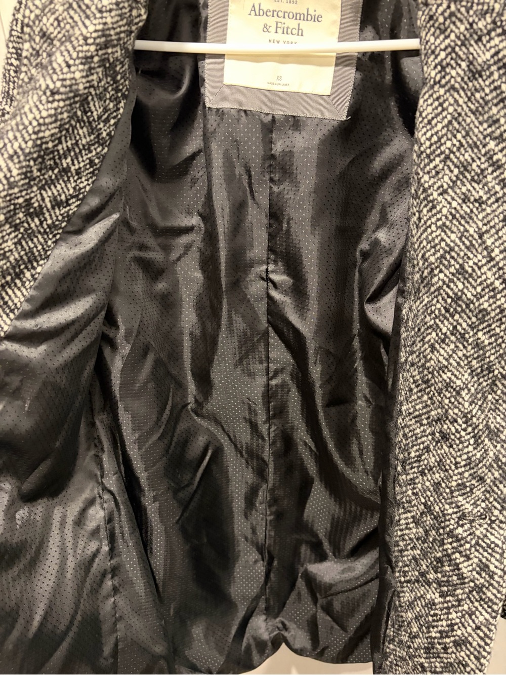 Abercrombie & Fitch Herringbone Wool Blend Peacoat Blazer Coat XS - Picture 7 of 10